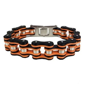 Harley Davidson Jewellery 2: hg84084 Harley HAIR GLOVE ORANGE DOUBLE BIKE CHAIN (UNISEX) BLACK hg84084