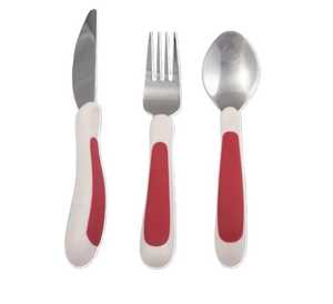Products: Kura Care Adult Cutlery Set – Red and White