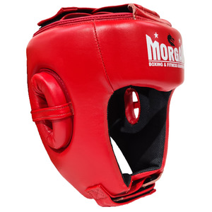 Protective Equipment: Morgan Platinum Leather Head Gear - Red