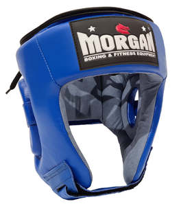 Morgan Sports: Morgan V2 Platinum Leather Head Gear - Blue