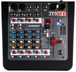 Analogue Mixers: ZED6FX Mixer 2 Mono+2 Stereo 1 Aux