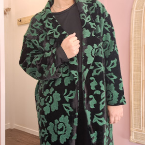 Coats Jackets: Maud Dainty - Floral Velvet & Felt Coat - Size M