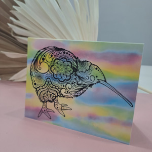 Gifts: Lizzy McNaught Art - Kiwi In Colour - Greeting Card