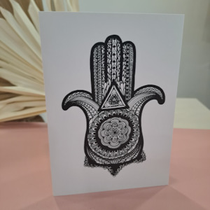 Lizzy McNaught Art - Hamsa Hand-  Greeting Card