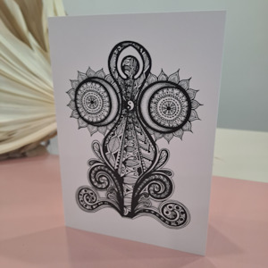 Lizzy McNaught Art - Black & White Goddess- Greeting Card