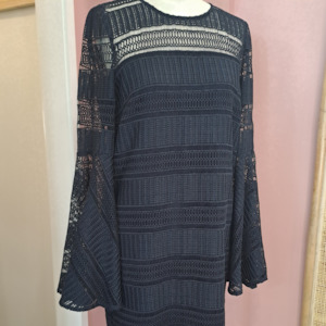 Shona Joy - Aruba Flared Sleeve Shift Dress - Size 10