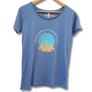The Heart Love Co - Organic Cotton Blue Wanderer 3 Tee - Size S