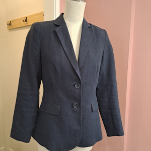 All Clothing: Sportscraft - Freya Linen Blazer in Navy - Size 6