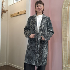 Coats Jackets: Marco Polo - Grey Felt Coat - Size 10