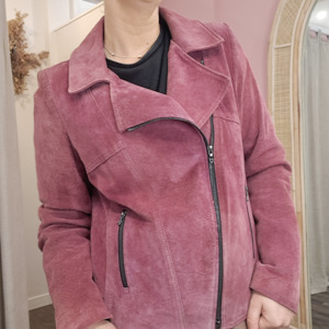 Jane Daniels - Plum Suede & Silk Jacket - Size L