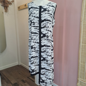 Repertoire - Black White Spatial Print Dress - Size 10
