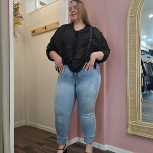 Pants: Joseph Ribkoff - Diamante Cuff Jeans - Size 20