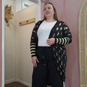 All Clothing: Augustine - Gold Feather Kimono - One Size