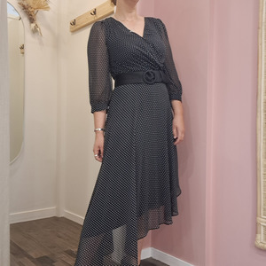 Dresses: Karl Lagerfeld Paris - Asymmetrical Polka Dot Dress - Size 12 (US8)