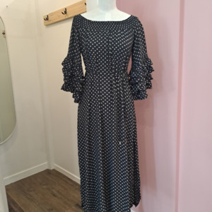 Dresses: Seed - Black & White Print Maxi Dress - Size XS