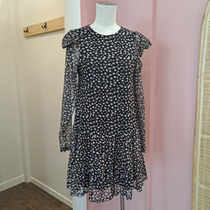 Dresses: Topshop - Floral Mesh Mini Dress - Size 10