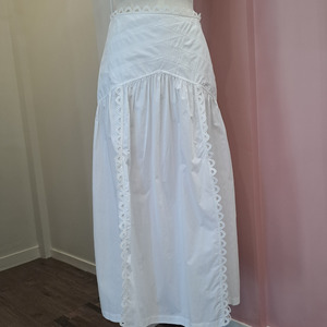 Skirts: Sandro - Lace Trimmed Poplin Skirt - Size 10  - BNWT