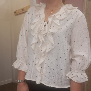 Tops Blousetop Designerblouse Designertshirtswomen: Ivy + Jack - Garnish Spot Frill Top - Size 12 - BNWT