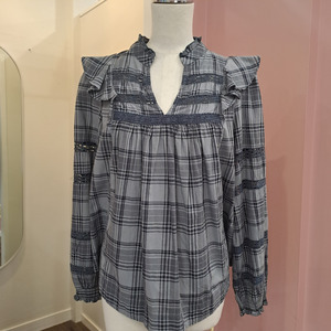 Size 8: Elm - Plaid Frill Top - Size 10