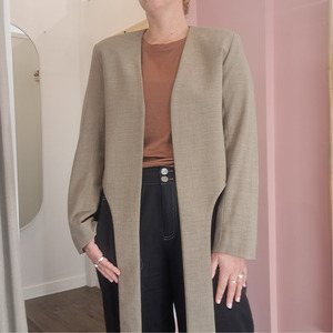 Newly Added: Ricochet - Long Tie Wool Blazer - Size 12