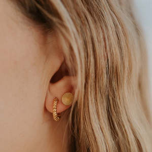Ruby Hoops | Gold