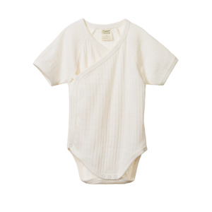 Baby: Pointelle Short Sleeve Kimono Bodysuit