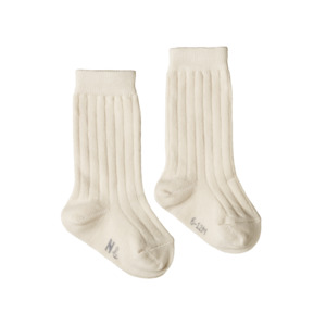Cotton Rib Socks | Natural