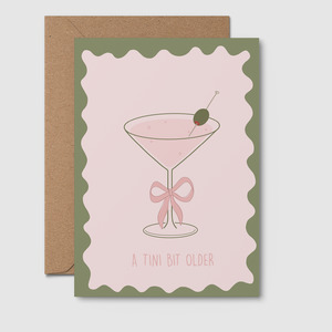 By Rosalie: A Tini Bit Older Wavy Green Birthday Card