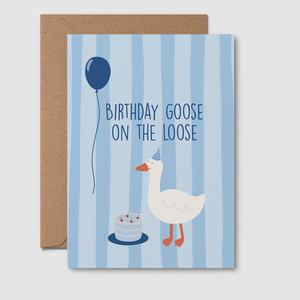 By Rosalie: Birthday Goose Greeting Card 