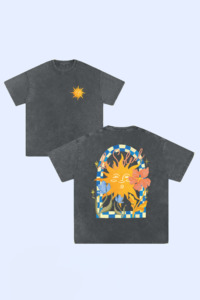 TYRL Le Soleil Acid Wash T-Shirt Vintage Grey