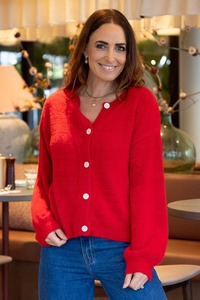 New Arrivals: Hallie Fluffy Cardigan Red