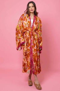 Kimonos: Livi Kimono Rust Paisley