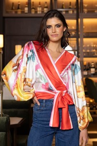 Ria Wrap Top Floral Red