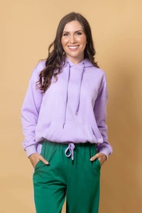 Dayna Embossed Hoodie Lilac