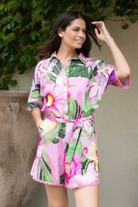 Jumpsuits Playsuits: Laura Playsuit Floral Pink