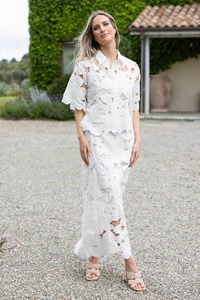 Skirts: Crete Embroidered Skirt White