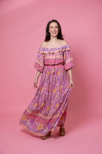 Shelley Maxi Skirt Pink Boho