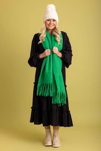 Scarfs: Tassel Scarf Green
