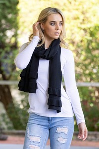 Scarfs: Ruffle Scarf Black