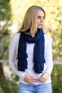 Scarfs: Ruffle Scarf Navy