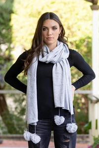 Scarfs: Pom Scarf Grey