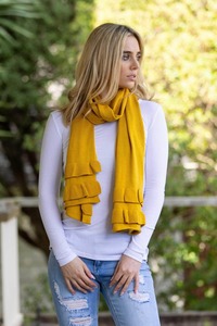 Scarfs: Ruffle Scarf Mustard