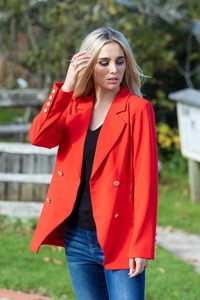 Pretty Basics Outerwear: Asta Blazer Orange