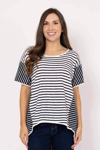 Sale Tops: Camden Stripe T-Shirt Navy