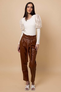 Sale Bottoms: Alicia Faux Leather Pant Tan