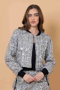 Sale Amaya: Noah Sequin Bomber Silver