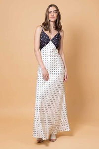 Kinsley Polka Dot Dress Cream Black