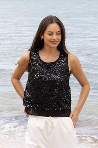Jo Sequin Top Black