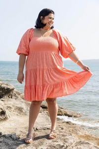 Plus Size Dresses: Milo Short Dress Peach