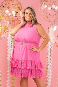 Stella Royal Plus Size Clothing: Cora Dress Pink
